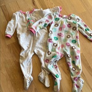 Carter's Pink and White Footed One Piece Set size 2T
